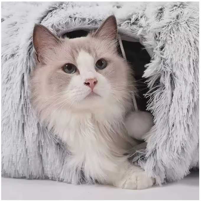 Топло легло и Тунел за котки 2 в 1 * Игра и уют * Къща Хралупа