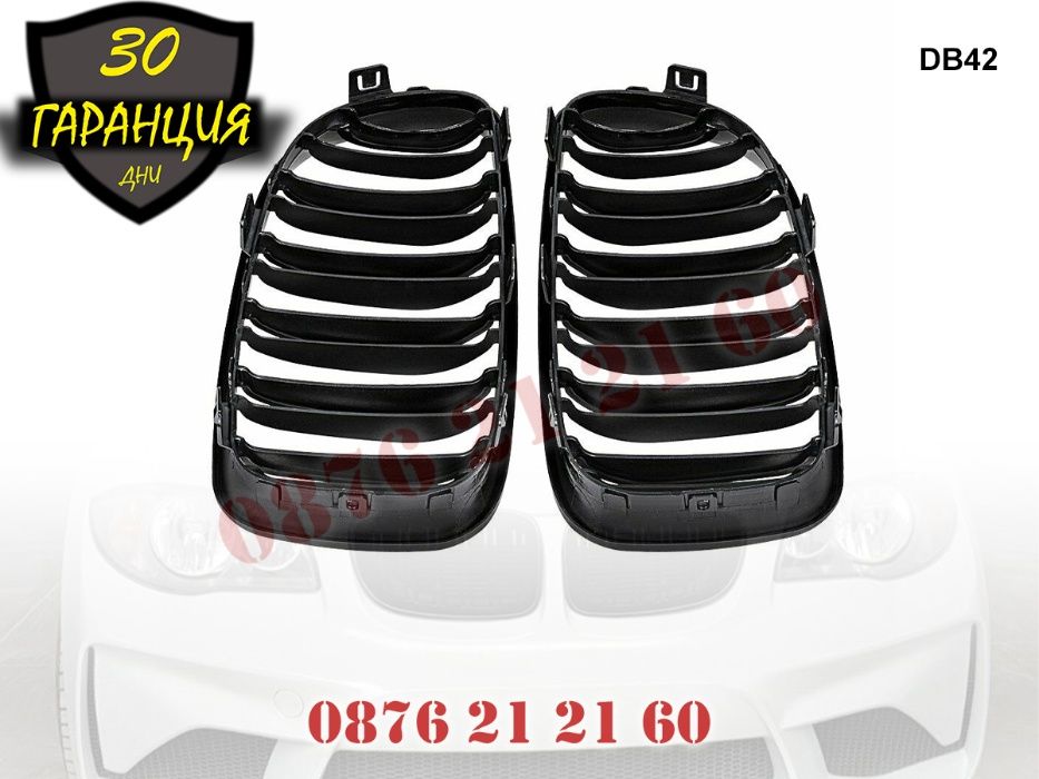 Двойни M Бъбреци Решетки BMW 1 E87 2007-11 БМВ Е87 Черен Гланц Спо