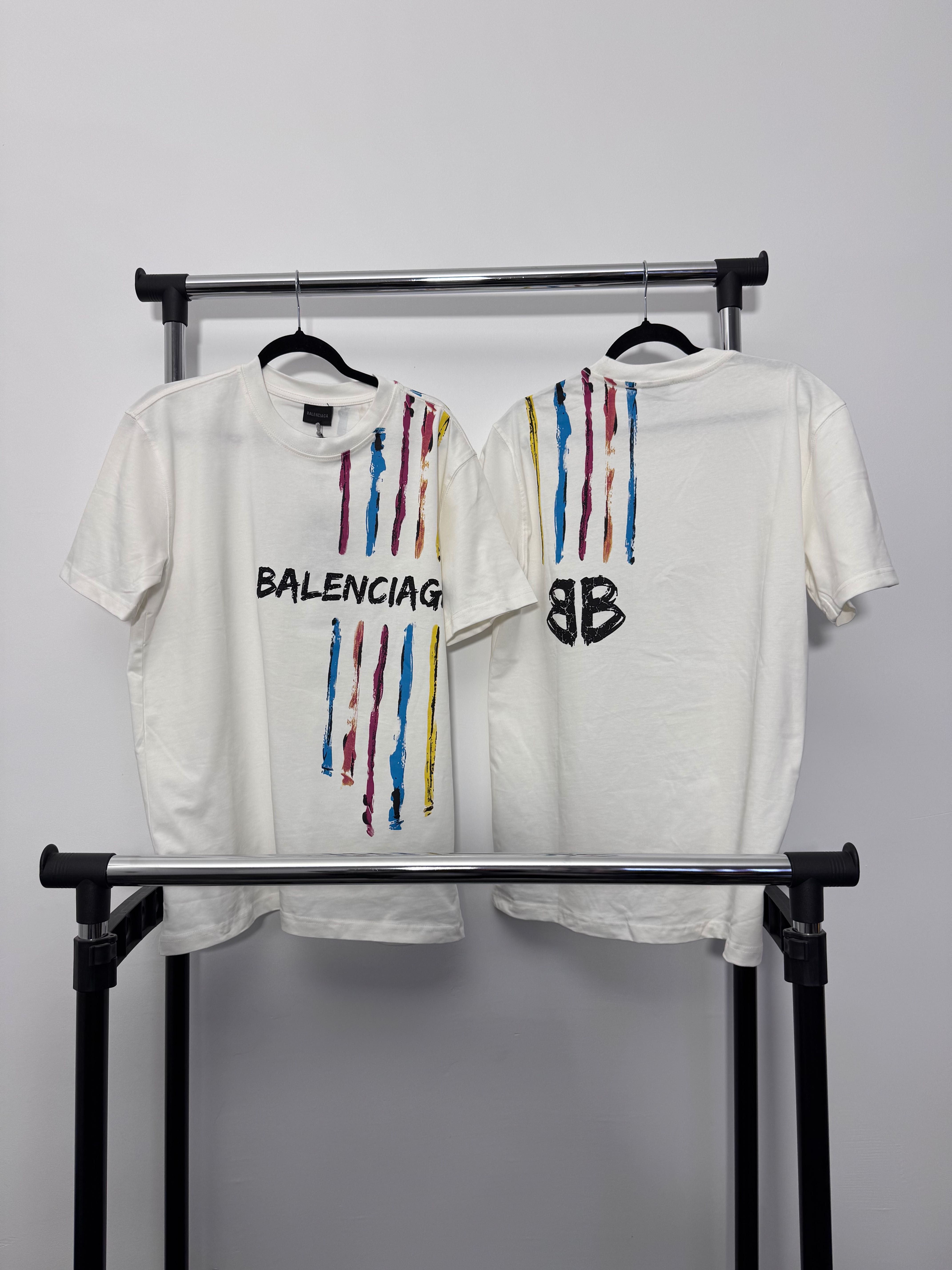 Tricou alb Balenciaga PREMIUM colectia noua S,M,L,XL,XXL