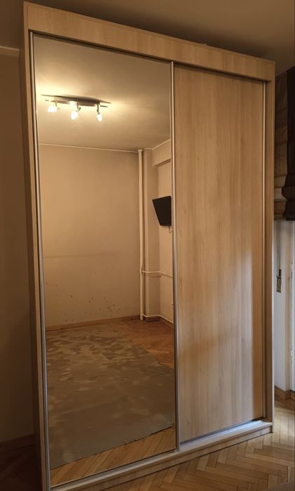 Dressing 2 Uși Glisante cu Oglindă; Șifonier; Dulap de Haine Dormitor