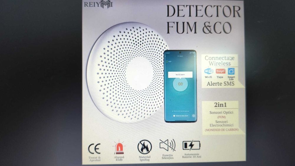 2buc x Detector Smart Fum si CO Wireless Reiymi