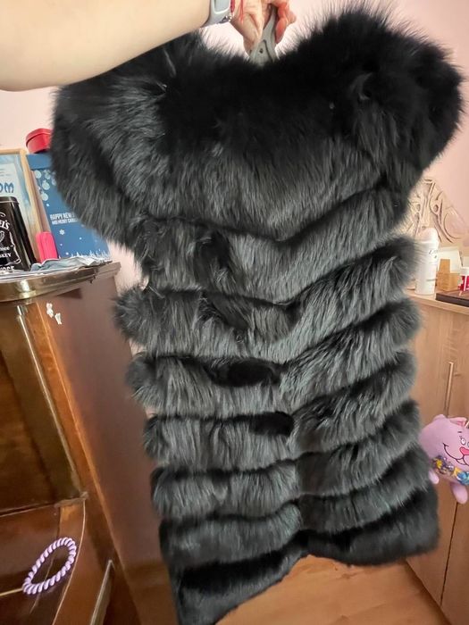 Vestă de blană de vulpe arctică Alberta (scribe)