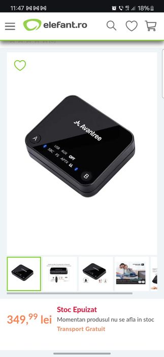 Avantree btt-418 Adaptor Bluetooth Transmitter audio Avantree Audikast