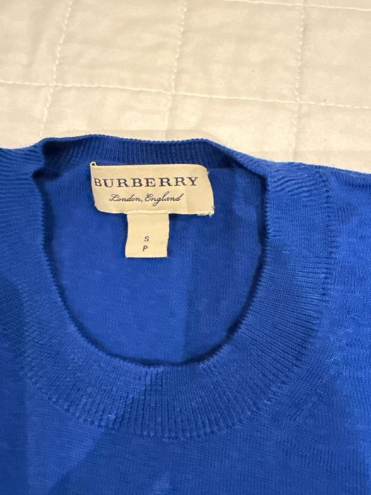 Тъмно син дамски вълнен пуловер BURBERRY