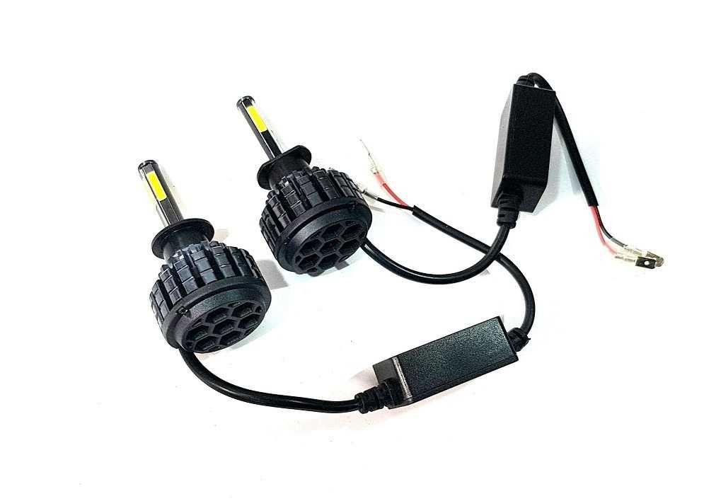 Set 2 buc led becuri H1 6 fete 55W 6000K 360° 9-30V 5200 lm Ip68