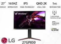 Monitor LED LG 27 inch 2k 1440 180Hz  HDR Nano IPS  Gaming