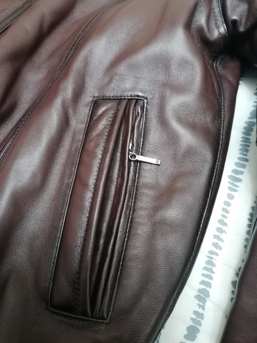 Geacă de piele îmblanită bărbați