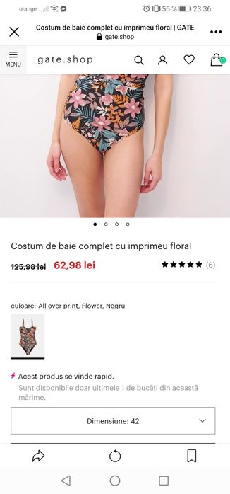 Vând costum baie mărimea 42 Nou