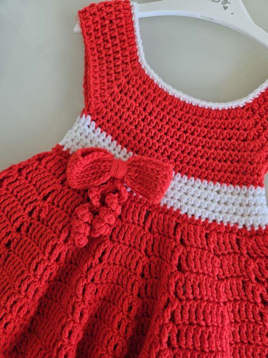 Плетена бебешка рокля 6м