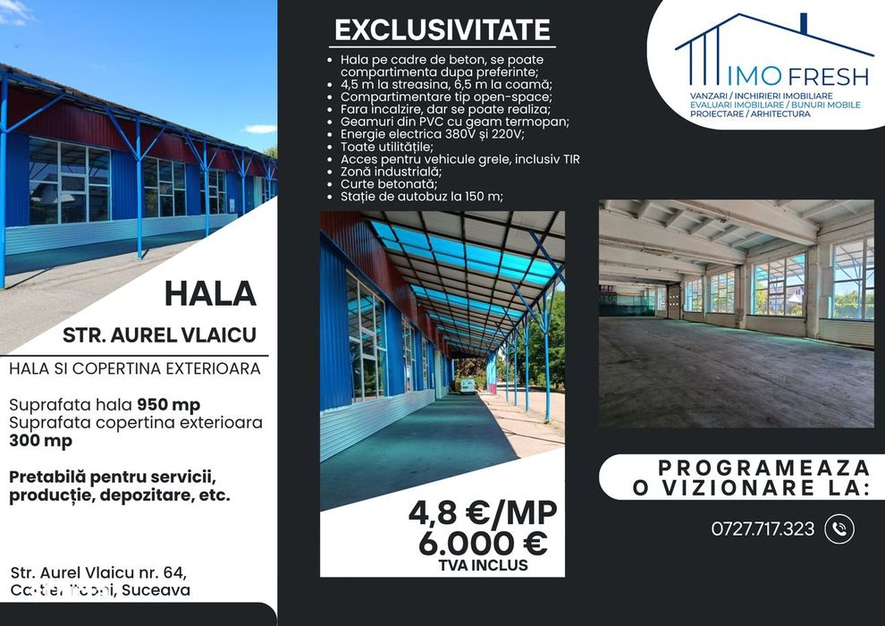 Hala de inchiriat - Str. Aurel Vlaicu