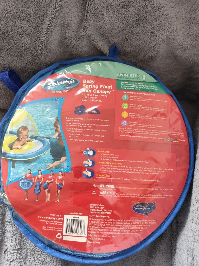 Бебешки плувен пояс SwimWays Baby Spring Float Sun Canopy