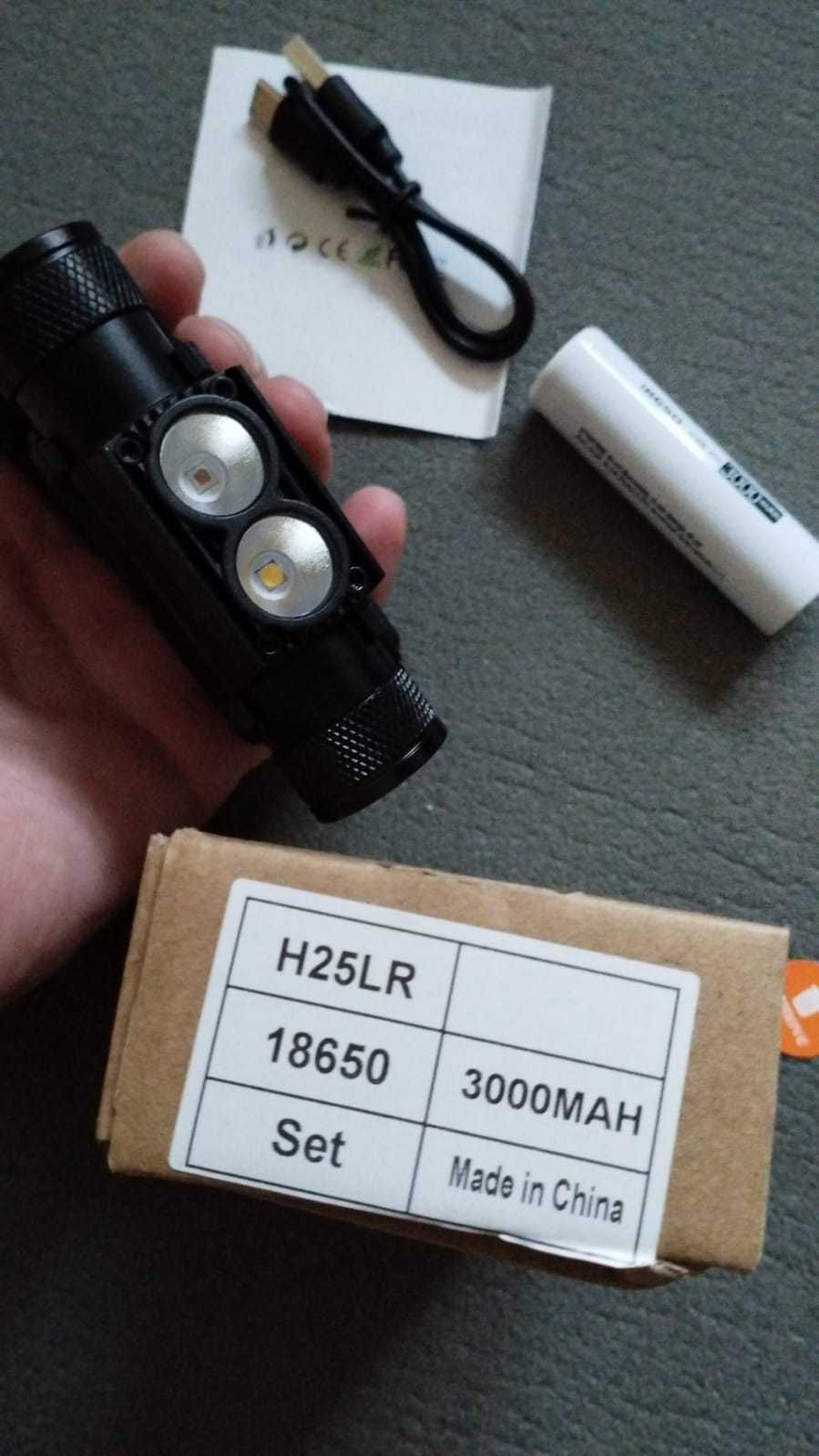 Frontala  H25LR Dual led  LH351D de 1000 LM + Led Rosu -set