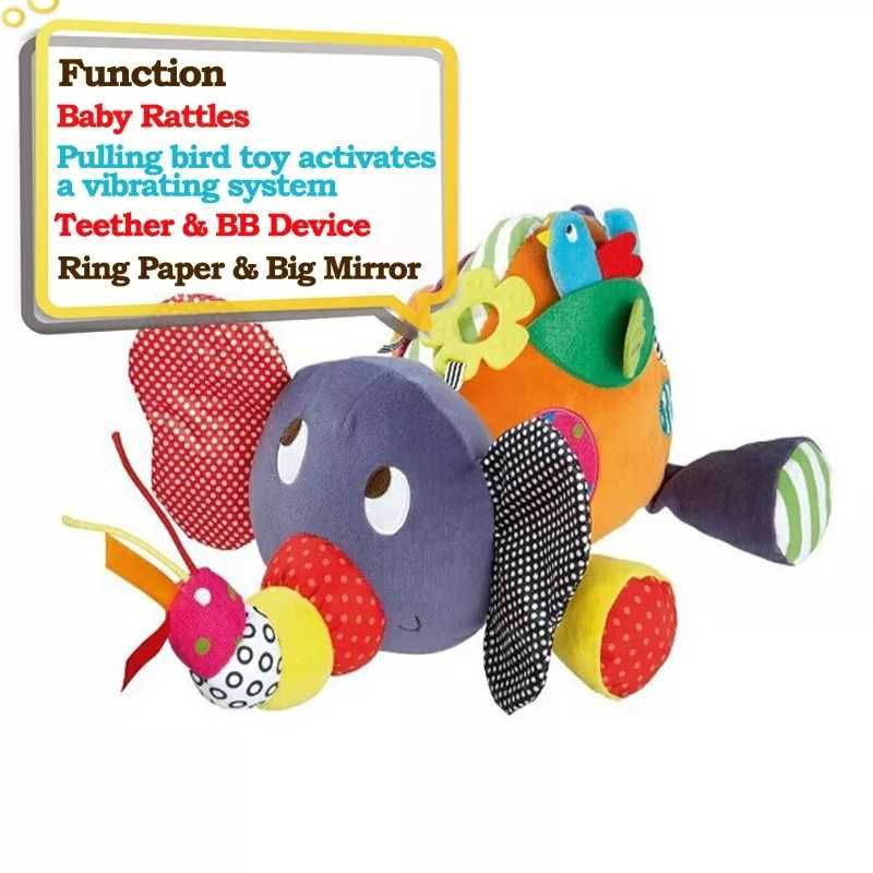 Активно- двигателна плюшена играчка Слонче за деца от 0 до 36 месеца