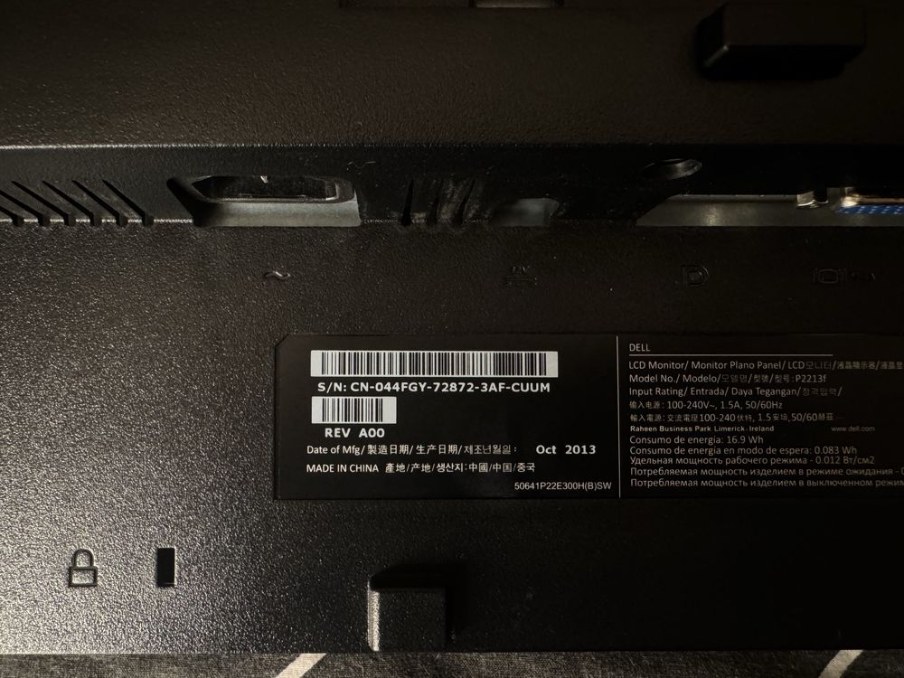 Dell монитор monitor P2213f 22”