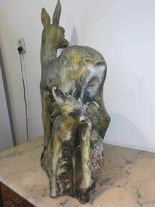 Decorațiune de gradina Caprioara cu doi puii