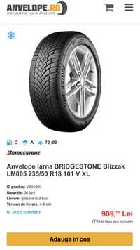 2 anvelope iarna Bridgestone 235 50 18 DOT 2017