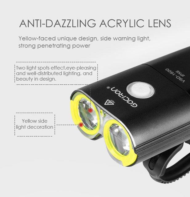 Far bicicletă LED Gaciron V9DP-1600