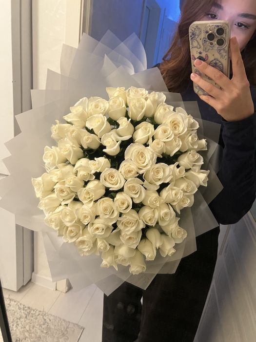 Белый роза 63 шт свежий