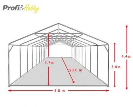 ШАТРА 8х20м клас PROFESSIONAL - висока и здрава