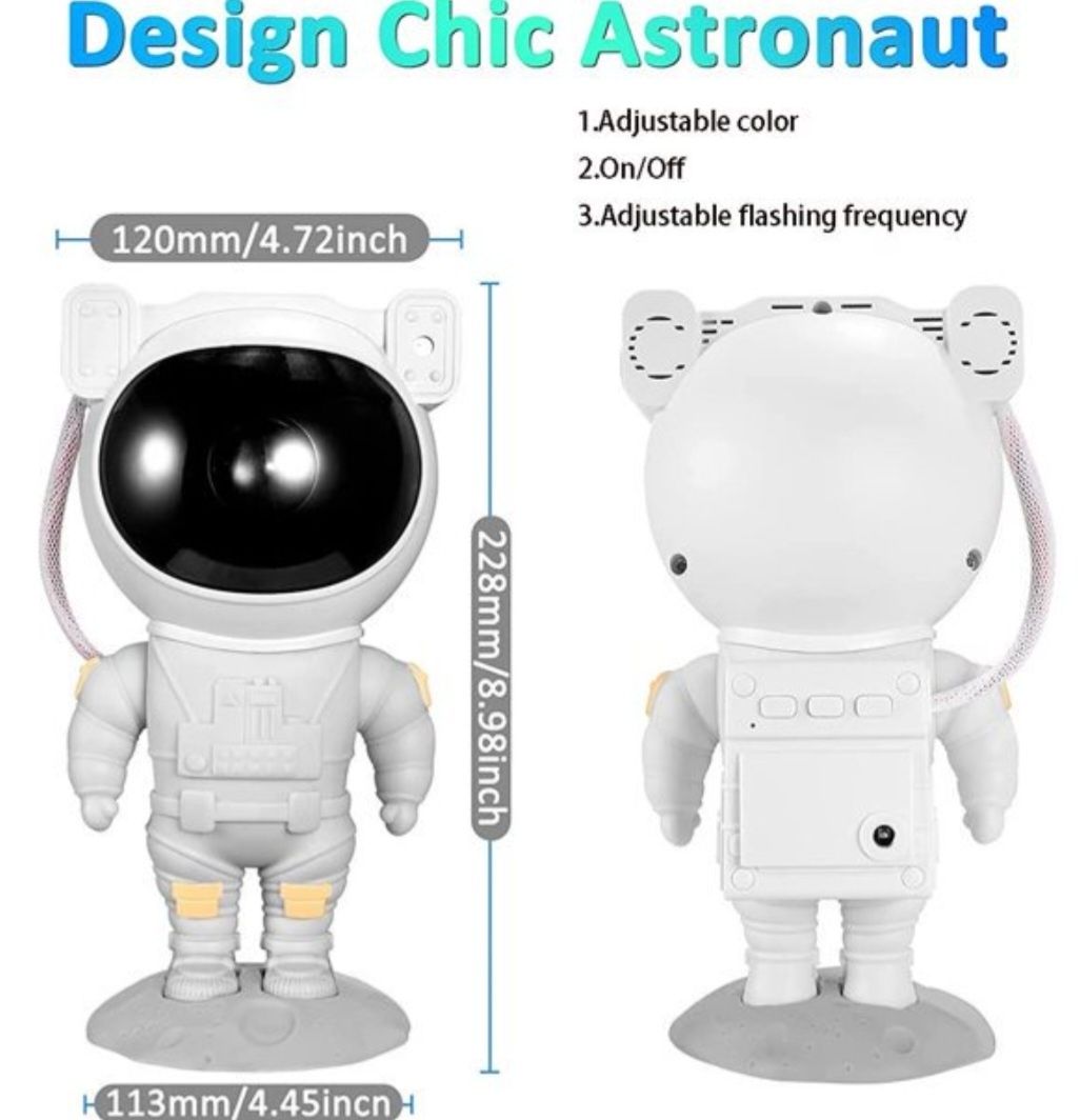 Lampa led pentru copii cu proiector GALAXY Starry Sky astronaut