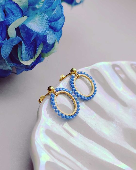 Ръчно изработени обеци Сребро 925 Неръждаема стомана и Японски мъниста