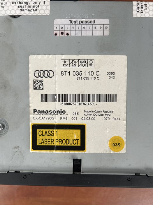 Magazie cd Audi A4 B8 an 2009 , 8T1035110C