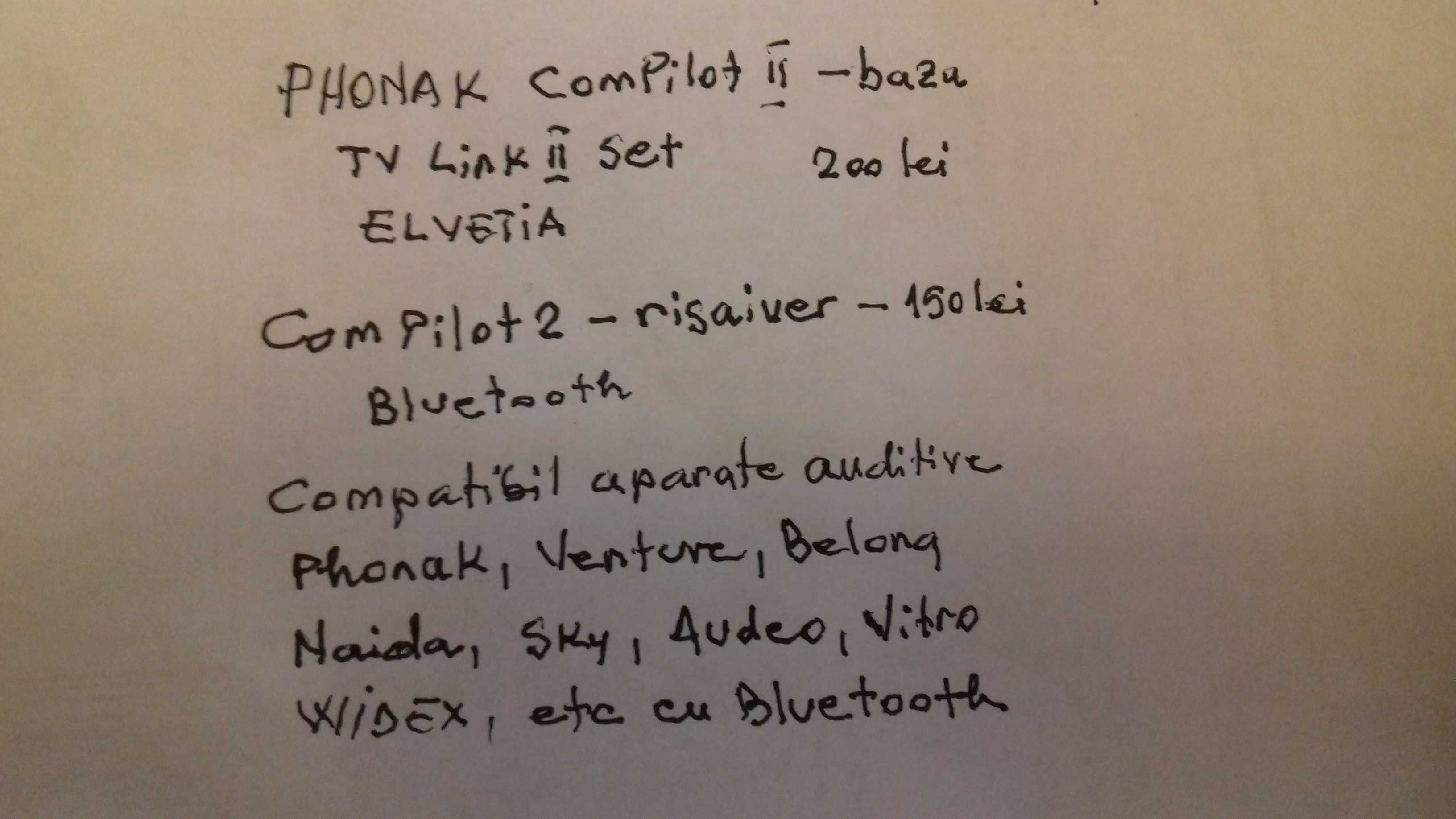Phonak ComPilot 2 TV Link 2 / baza + ComPilot 2 risaiver Bluetooth