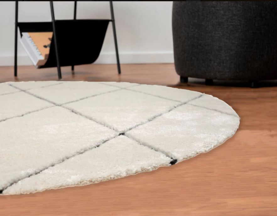 Covor rotund, moale si pufos, 140 cm diametru