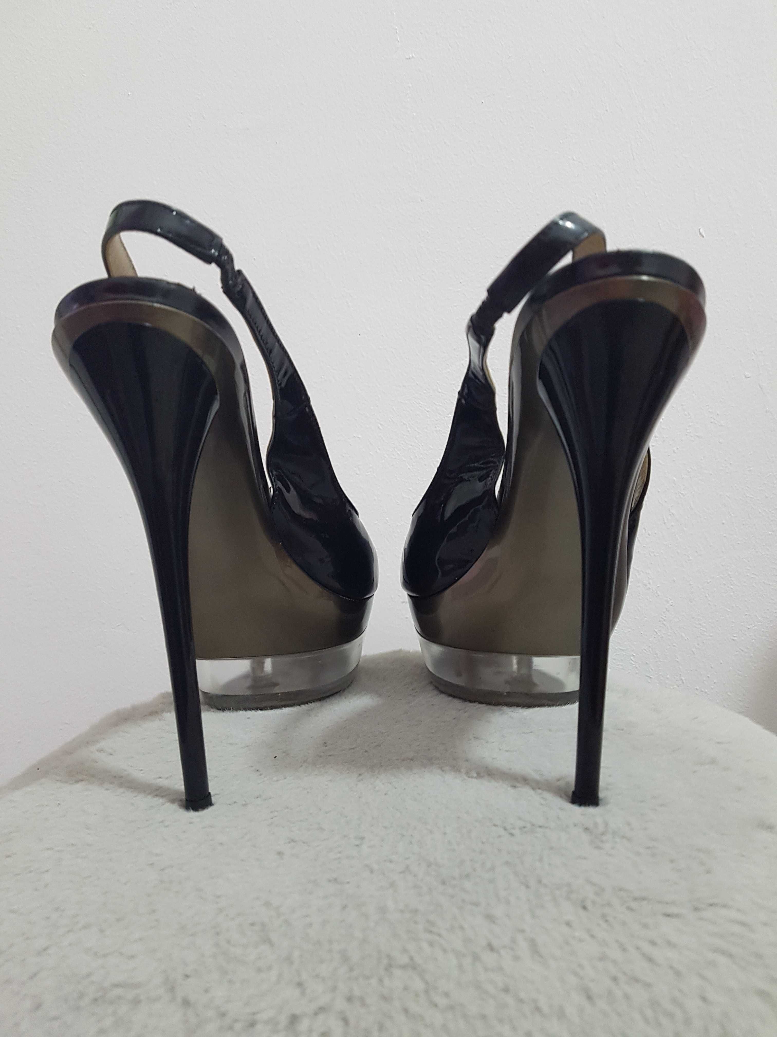 Sandale elegante negre Icome, marime 38