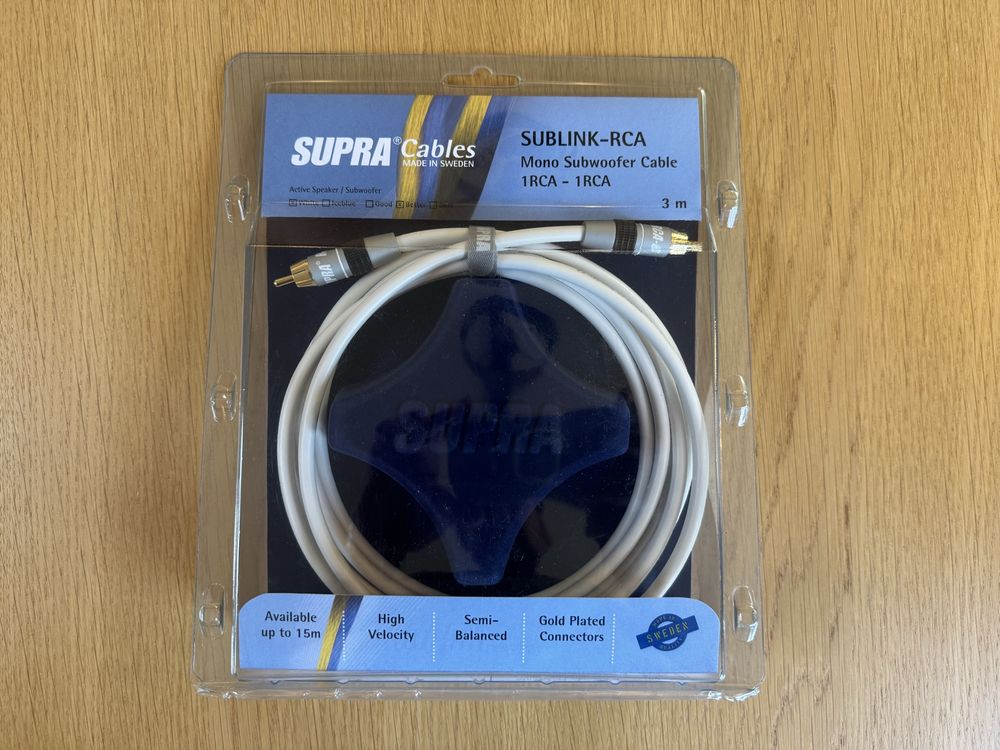 Subwoofer Cable Supra SubLink RCA - 3 метра (кабел за събуфър)