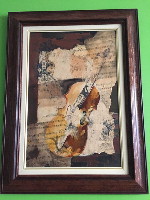 картина "Цигулка" – маслени бои, с подпис на художника