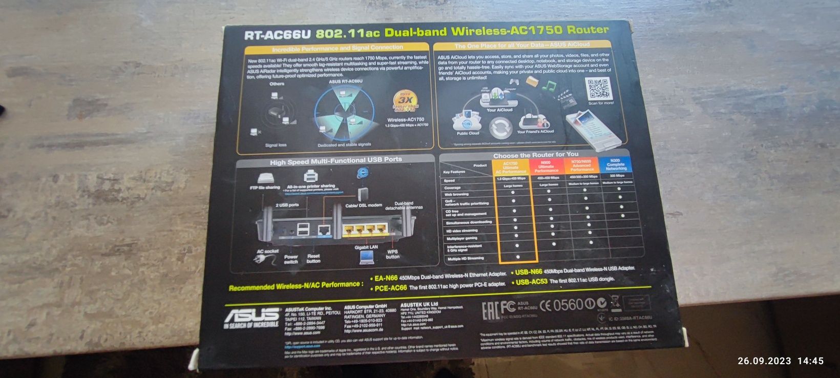 Безжичен /wifi/ рутер Asus rt-ac66u