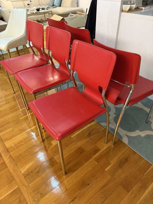 Set 6 buc Scaune piele spalt