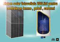 kit solar fotovotlaic apa calda menajera 200L pentru centrala pe lemne