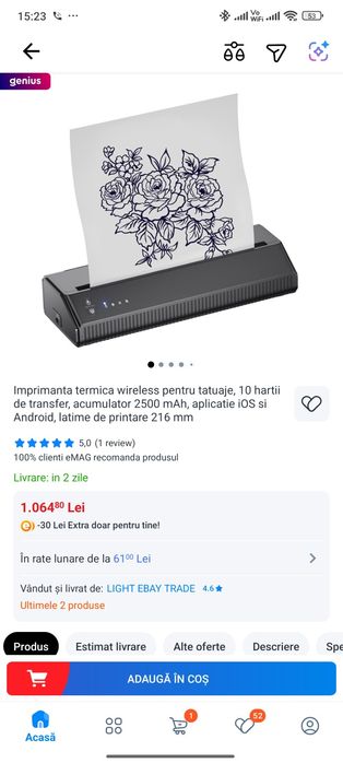 Vand Imprimanta termica tatuaje,ace,mașina de tatuat