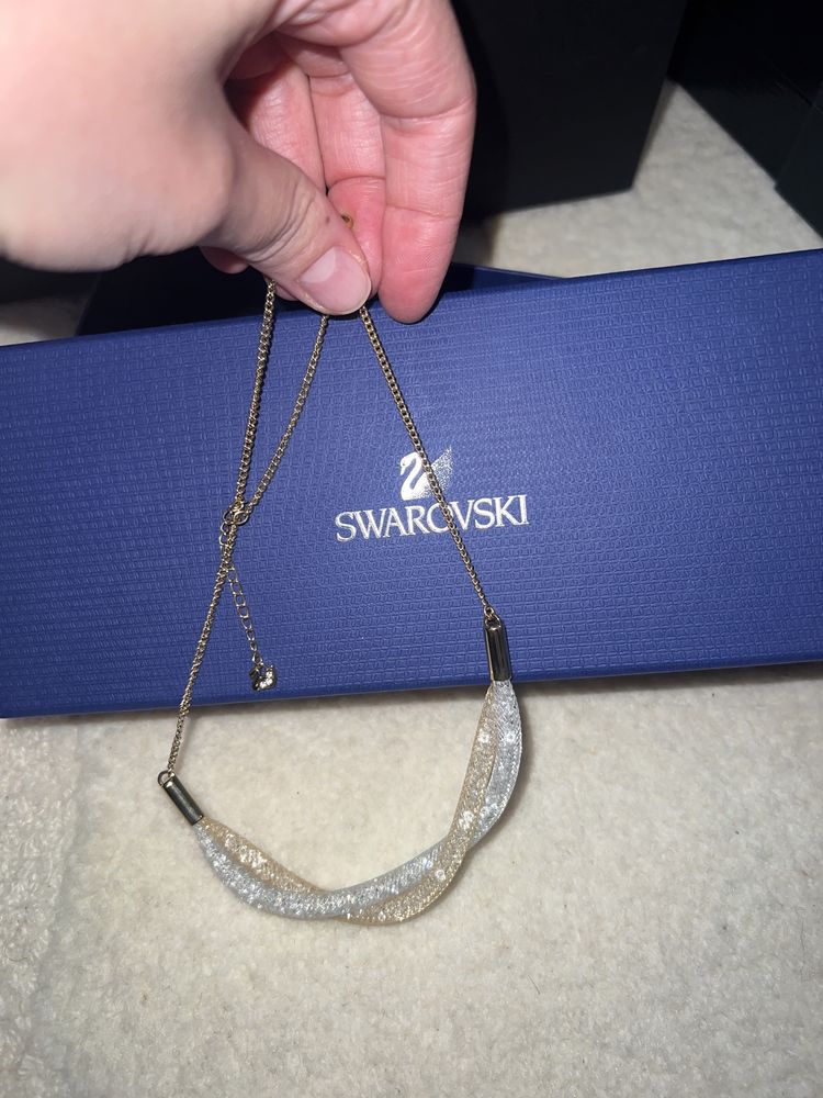 Lant Swarovski cu argintiu si auriu