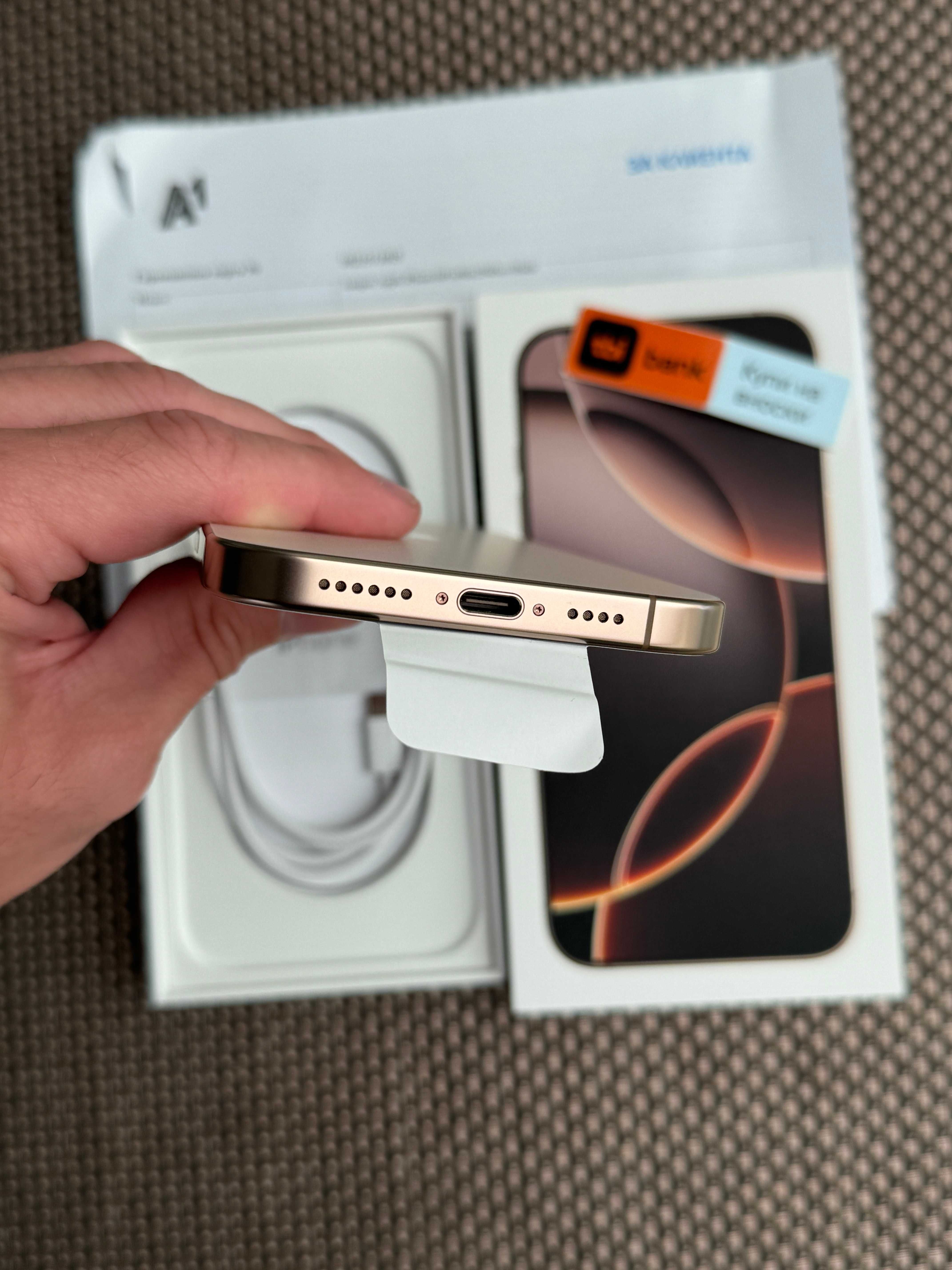 НОВ! 24М ГАРАН. iPhone 16 Pro Max Лизинг от 84лв/м Desert Titanium 256