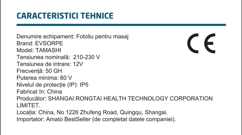 Vand Scaun masaj nou