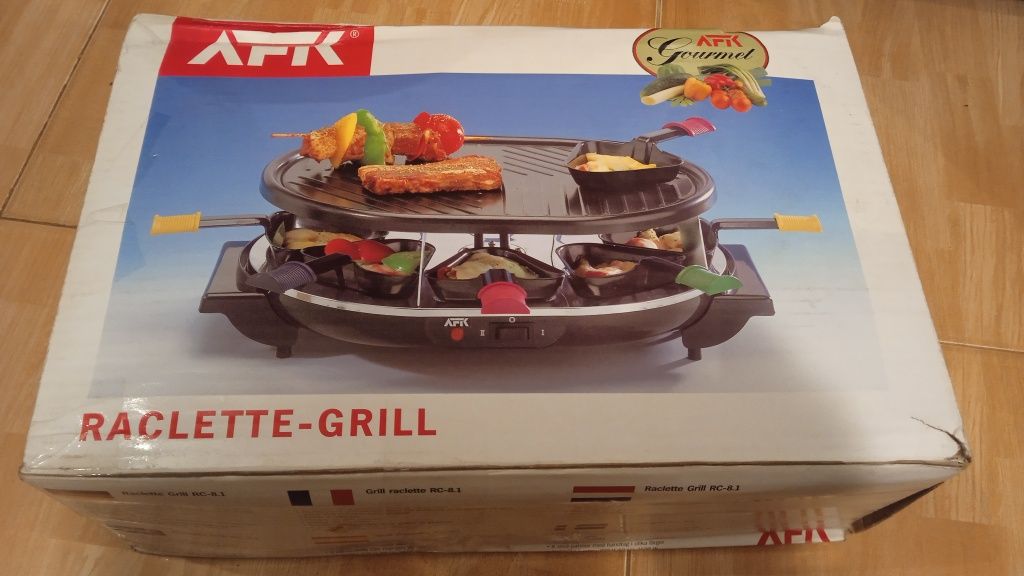 AFK Raclette Grill 8 in 1 cu doua suprafete pentru gratar si gratinat