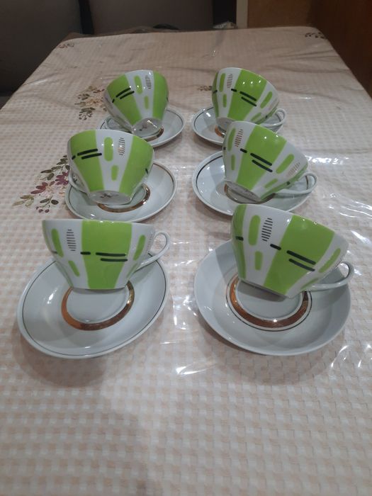 Абсолютно новые чайные пары, Дулевский ФЗ.  Красивый дизайн, золочение