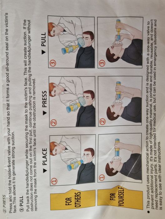Dispozitiv anti-inecare.Aspiratie urgenta a cailor respiratorii