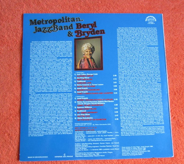 vinil cadou rar Metropolitan JazzBand&Beryl Bryden Dixieland 1987