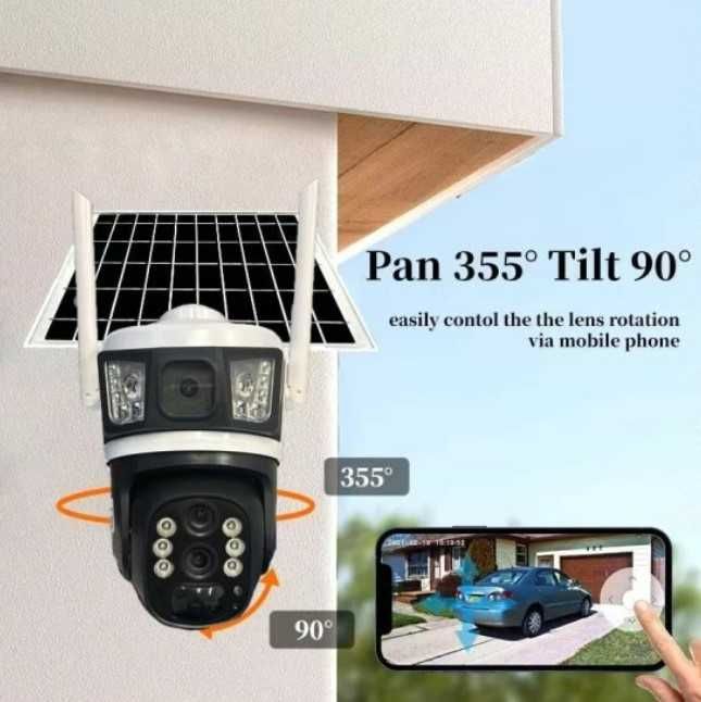 Камера за видеонаблюдение със соларен панел 10х ZOOM v380