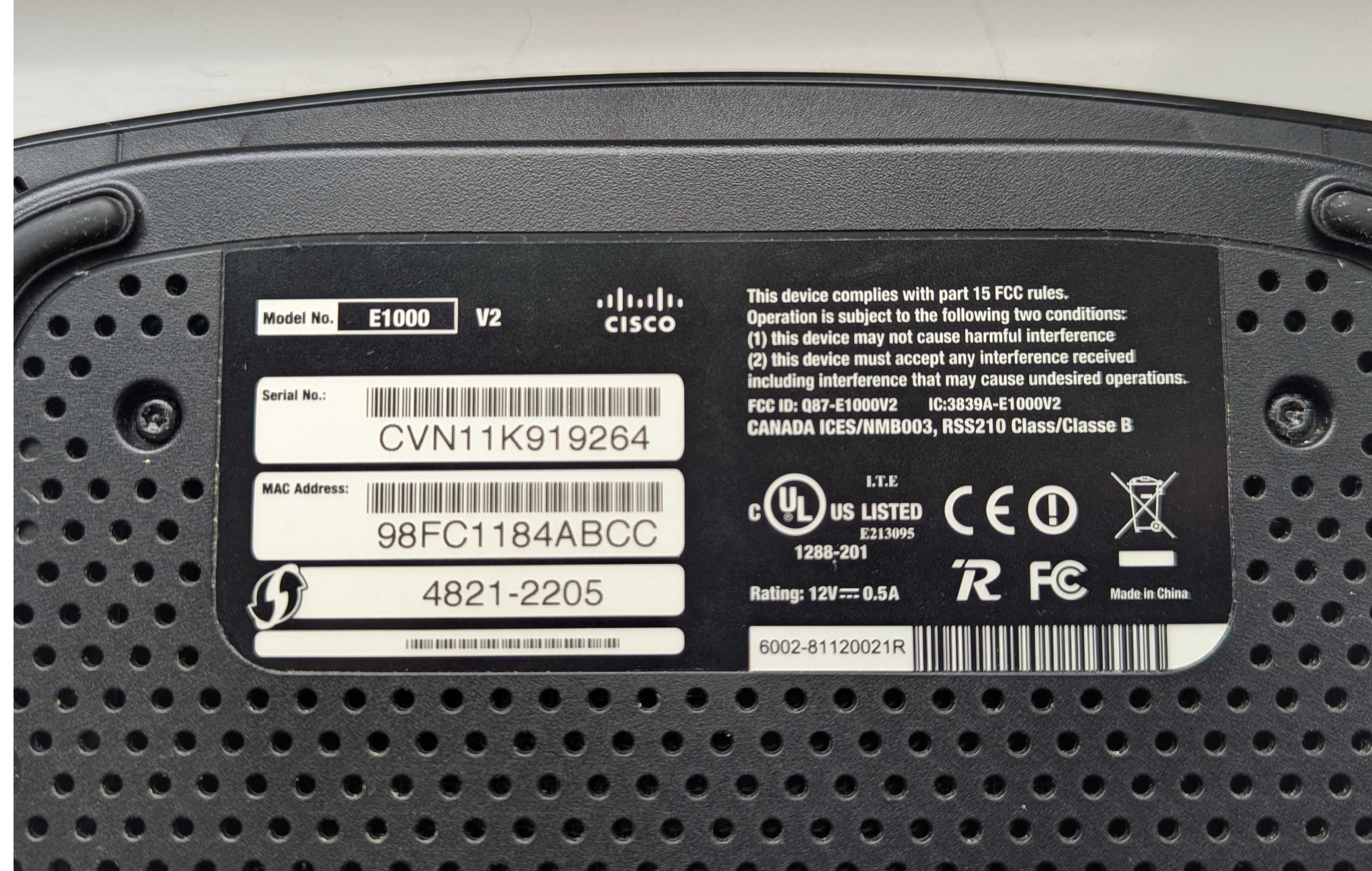 Router Cisco Linksys E1000 v2 WIFI