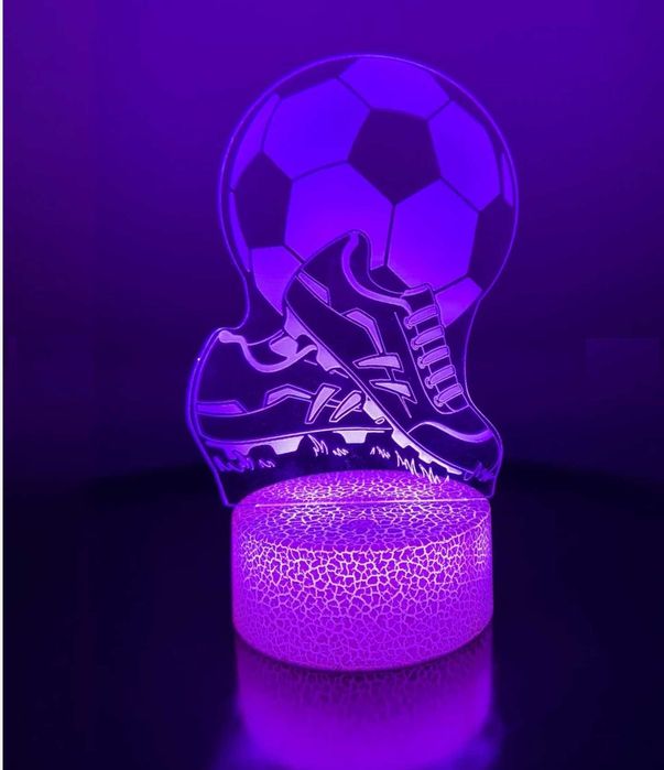Lampa veioza lumina colorata, cu telecomanda, fotbal