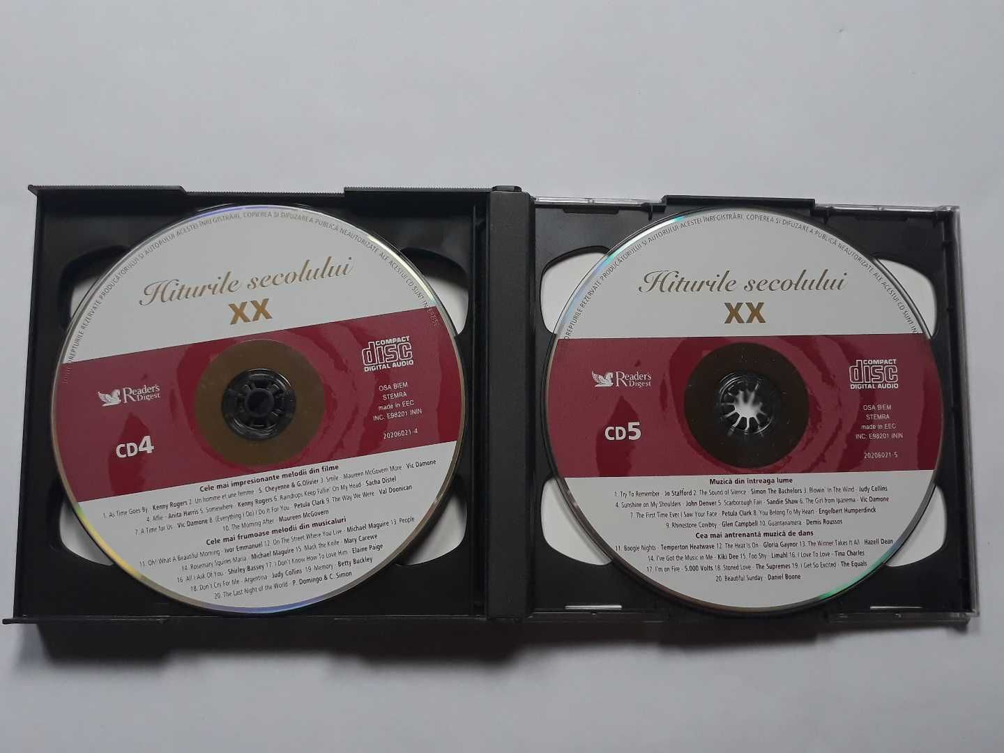 5 CD box set CD-uri audio muzica - Hiturile Secolului XX