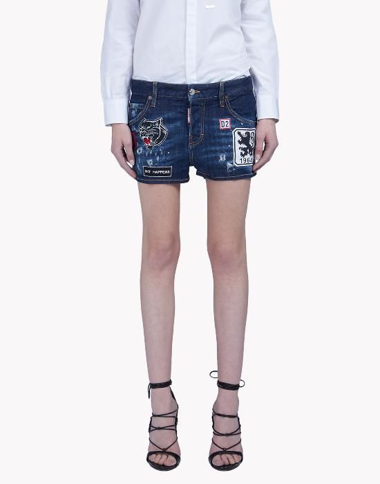 DSQUARED2 Patch Mini Shorts - Femei scurte blugi SALE