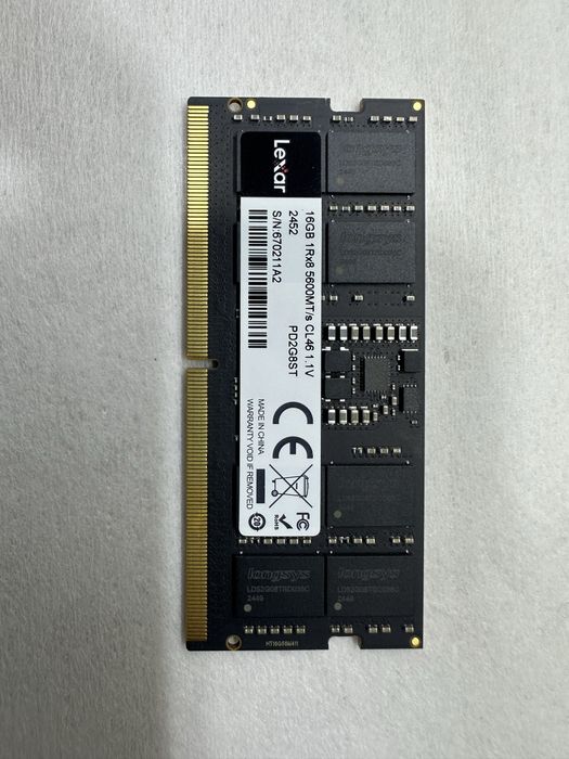 Lexar DDR5 16GB 5600MT/s SO DIMM (ноутбучная)