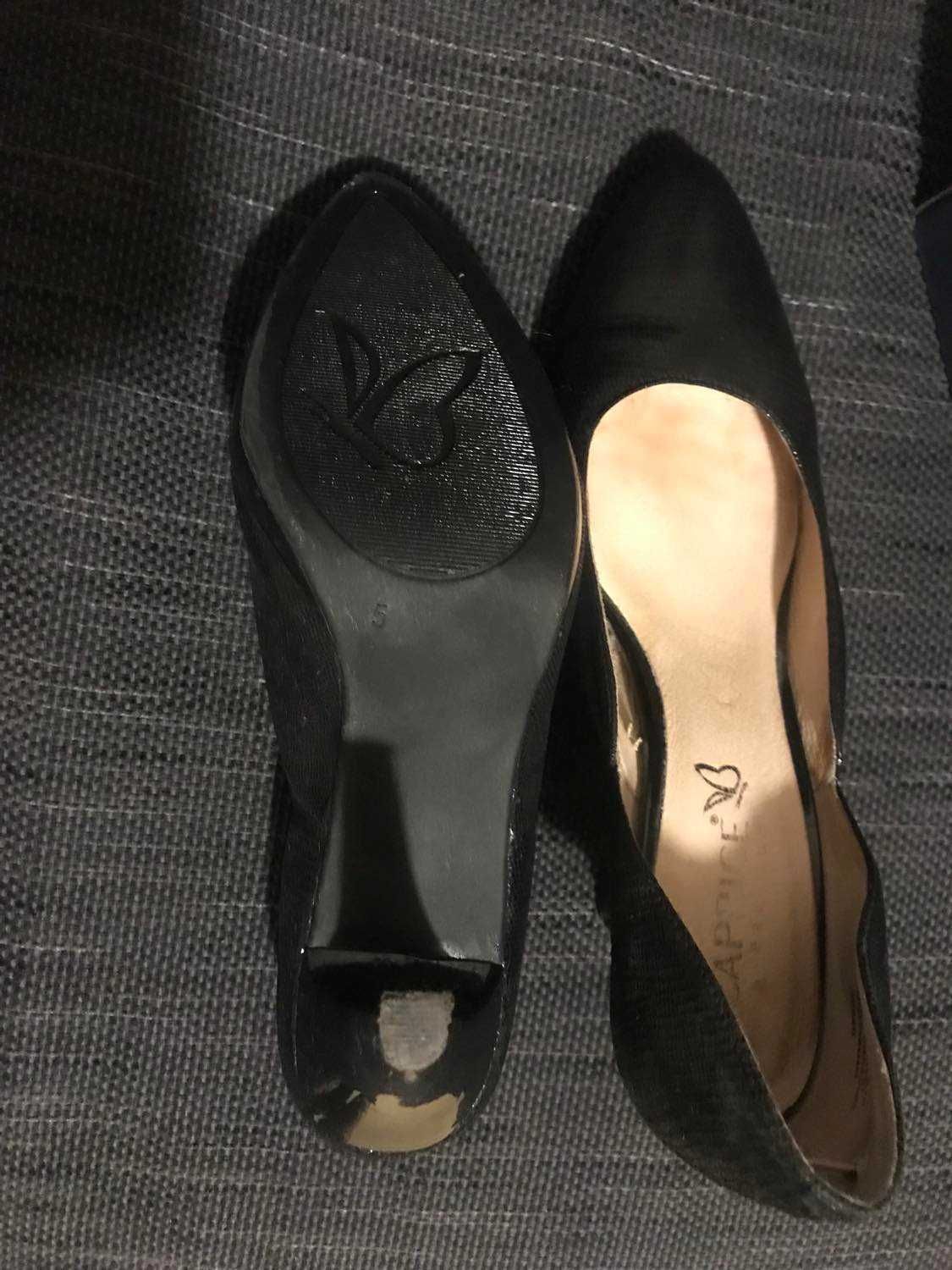 Дамски обувки естествена кожа черни Capris номер 38