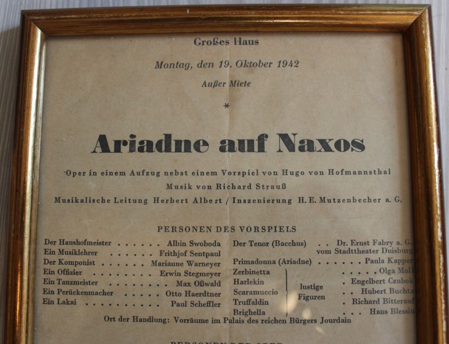 Pliant-program 1942 Germania - Ariadne Auf Naxos